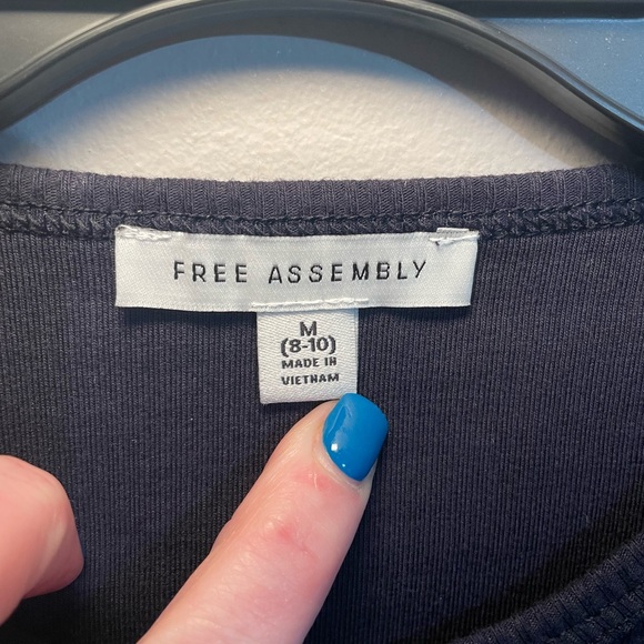 Free Assembly Navy Ribbed Button-Front Cardigan Medium BNWT - Picture 4 of 4